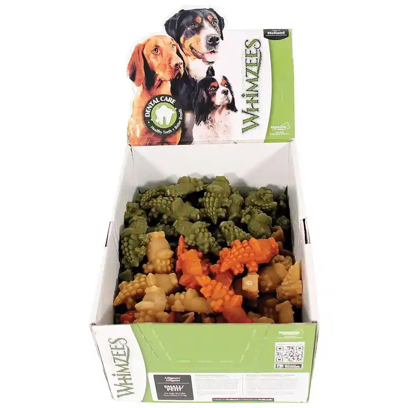 Whimzees 2.7 In Alligator Sm Dental Treat Asst Color 150/cs