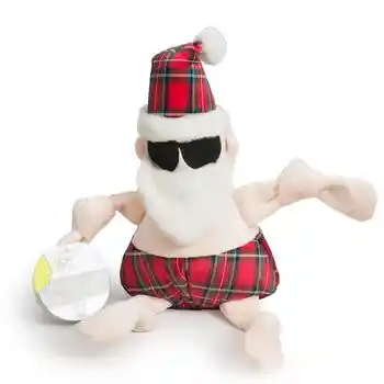 Hugglehounds 2020 Holiday Tartan Beach Bum Santa Knottie Small