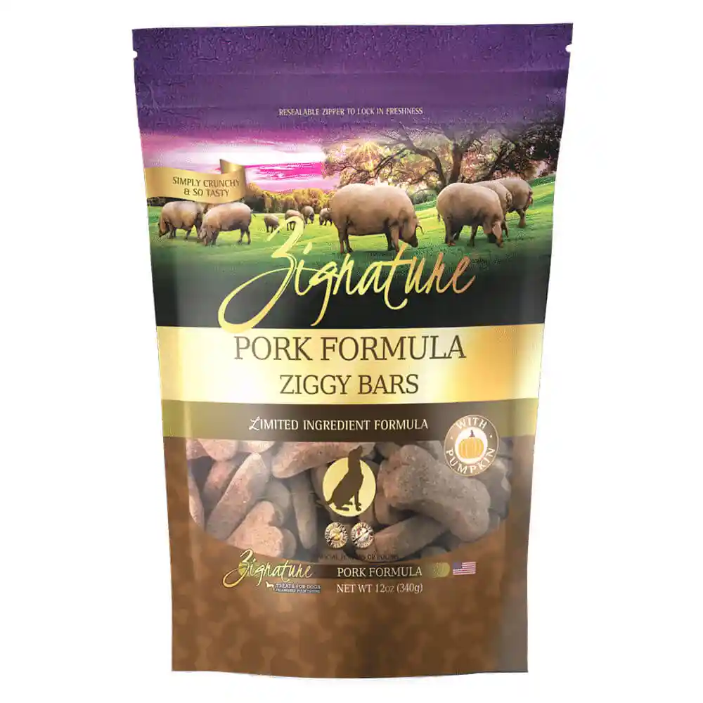 Zignature Dog Ziggy Bars Grain Free Pork 12 Oz