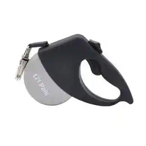 Retractable Leash With Alligator Snap, Grey, 12' - Up to 16 Lbs
