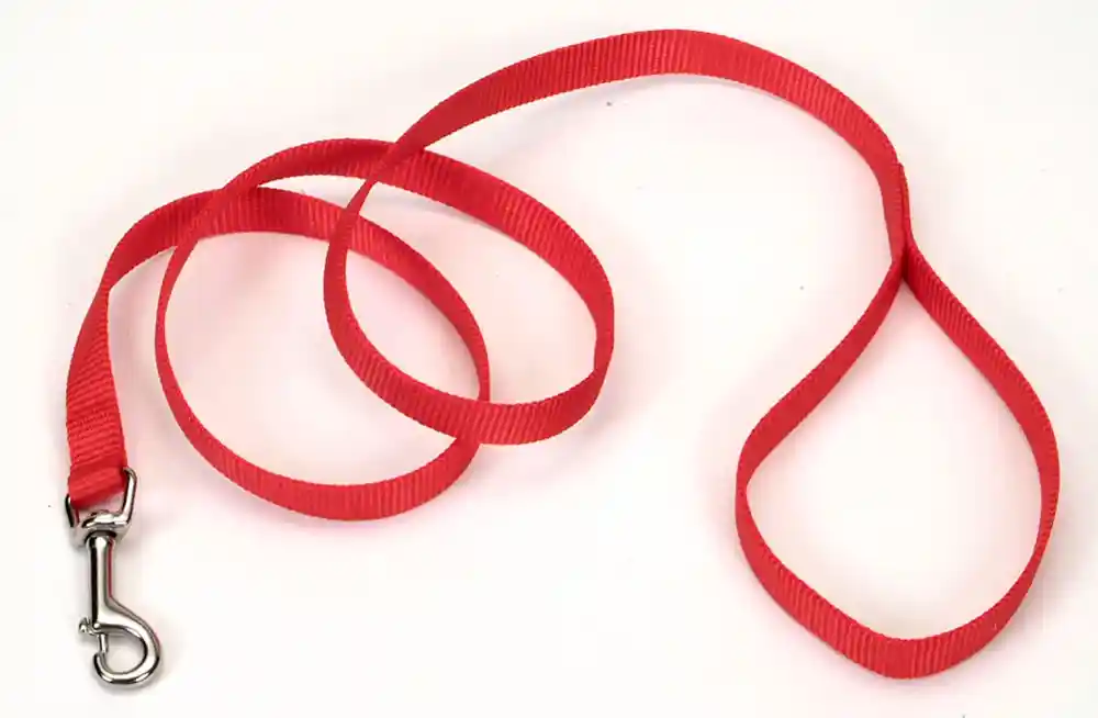 Single-ply Dog Leash, Red, 5/8" X 4'