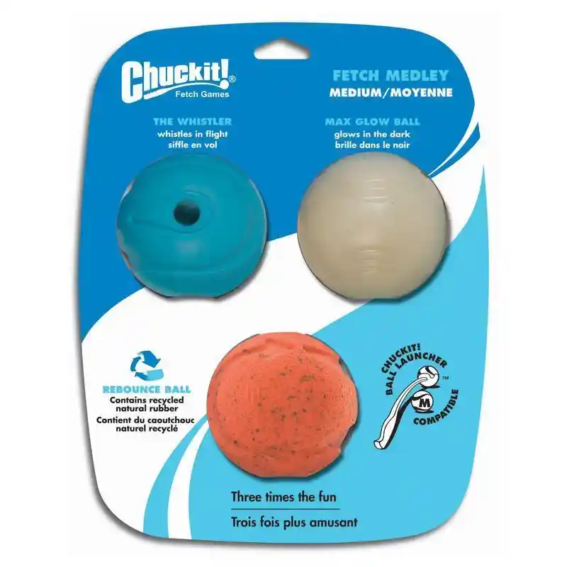 Canine Hardware Fetch Balls Assorted 2.5" 3-pack