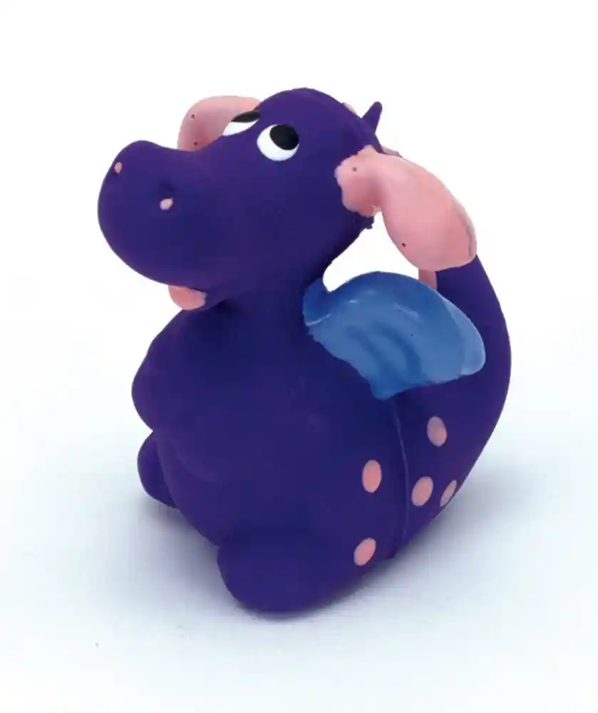 Latex Dragon Dog Toy, Purple, 3"