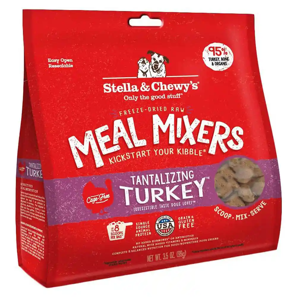 Meal Mixers Freeze Dried Raw Tantalizing Turkey Grain Free Dog Food Topper 3.5-oz