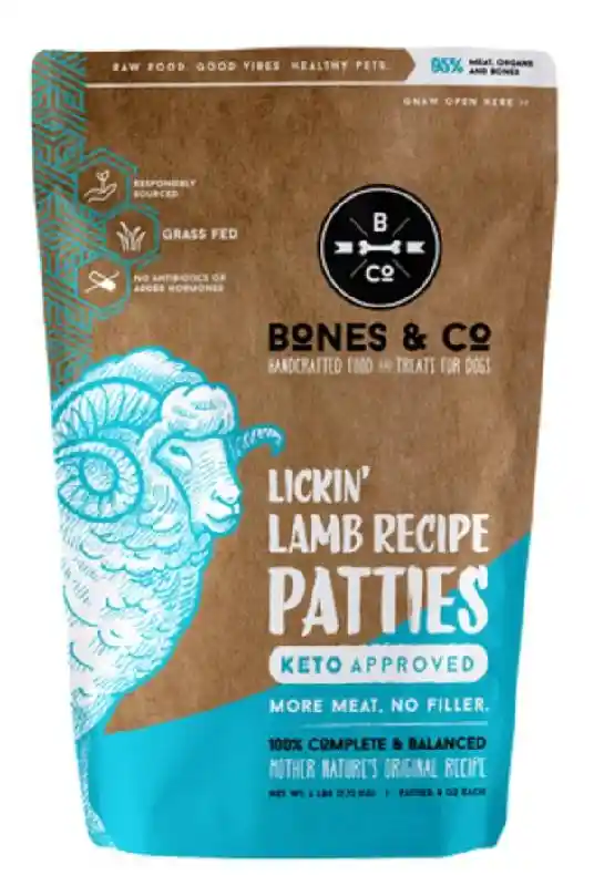 Bones & Co Frozen Lickin' Lamb Patties 6-lb For Dogs