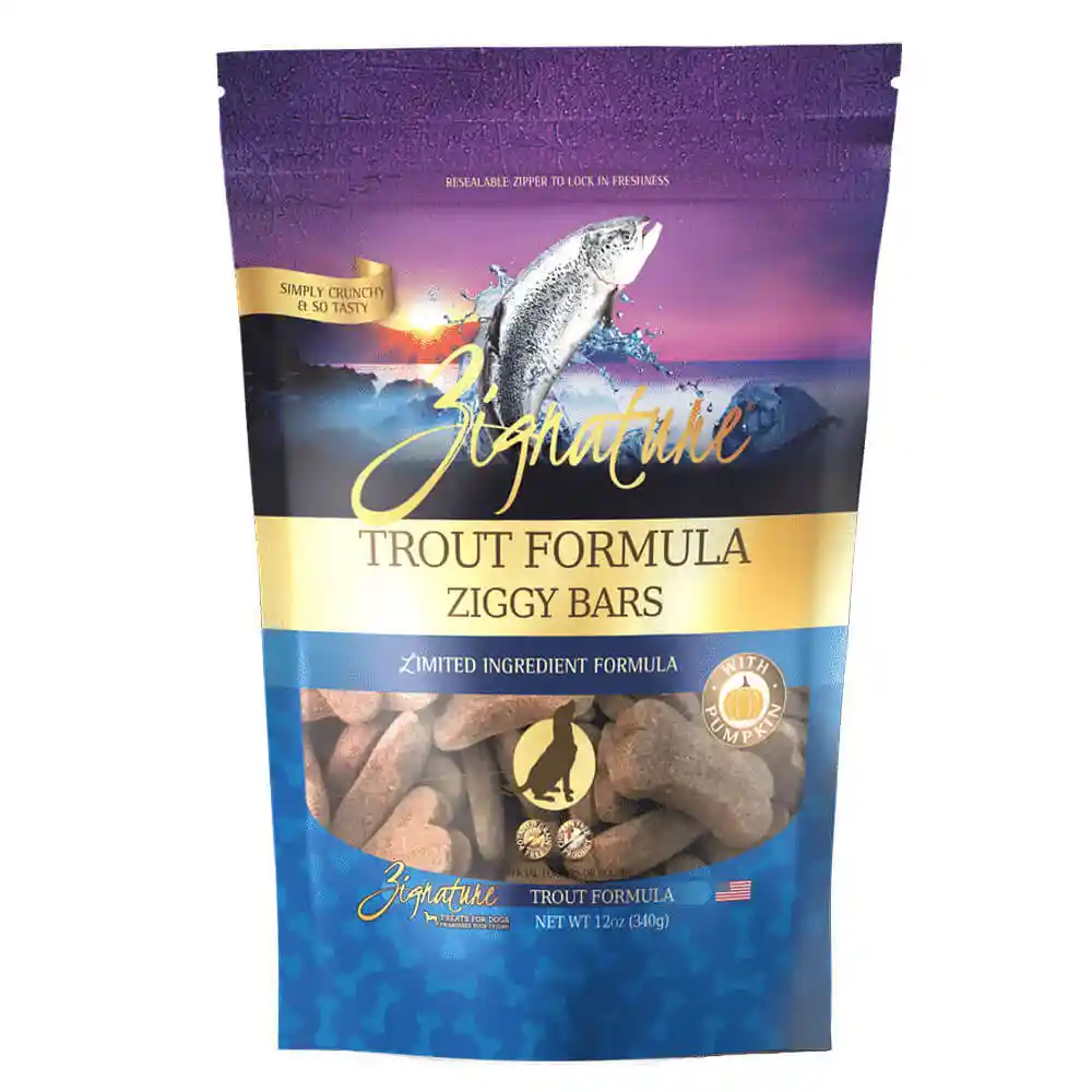 Zignature Dog Ziggy Bars Grain Free Trout 12 Oz