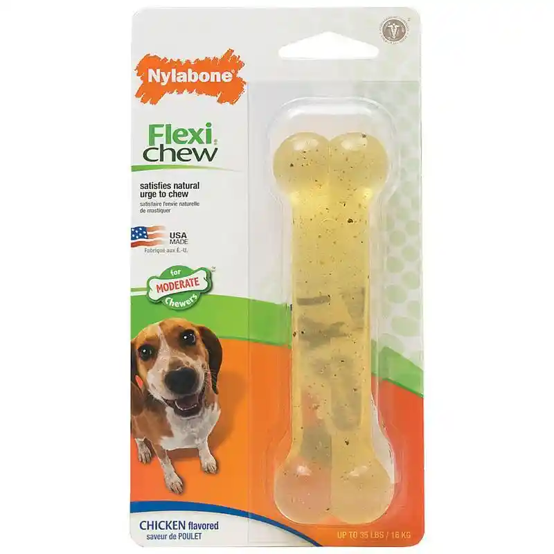 Flexichew Chicken Flavor Bone Dog Toy Wolf