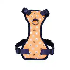 Canvas Overlay Dog Harness, Yellow Good Vibes, 5/8" X 16"-19"