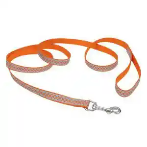 Reflective Open-design Dog Leash, Orange Abstract Rings, 5/8" X 06'