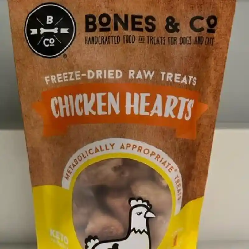 Bones & Co Dog Treats Fd Chicken Hearts 1.9 Oz