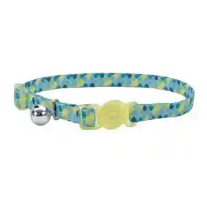 Fashion Adjustable Breakaway Cat Collar, Lime Teal Scales, 3/8" X 08"-12"