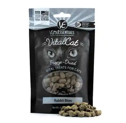 Vital Cat Freeze Dried Grain Free Rabbit Bites Cat Treats 0.9-oz