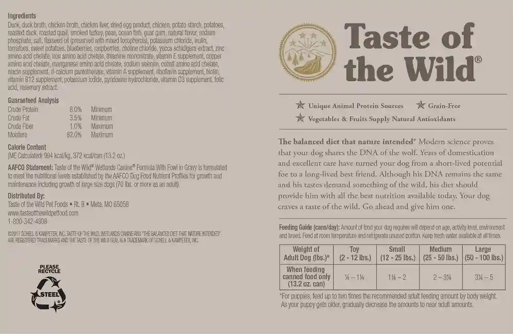 Wetlands Grain-free Canned Dog Food 13.2-oz