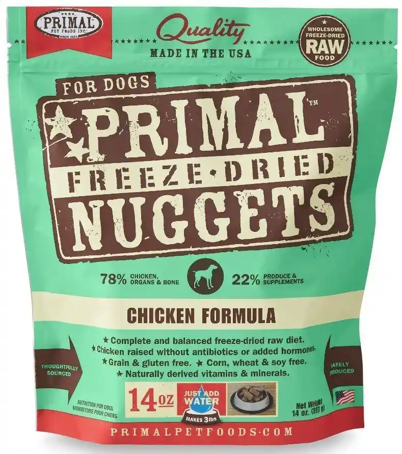 Freeze Dried Nuggets Grain Free Chicken Formula Dog Food 14-oz
