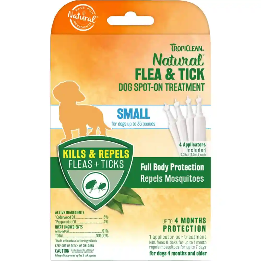 Natural Flea & Tick Spot On Treatment Sm Dog 4ct