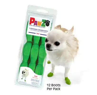 Waterproof Dog Boots, Light Green, 12 Count Tiny