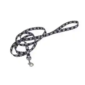 Dog Leash, Black Skulls, 5/8" X 06'