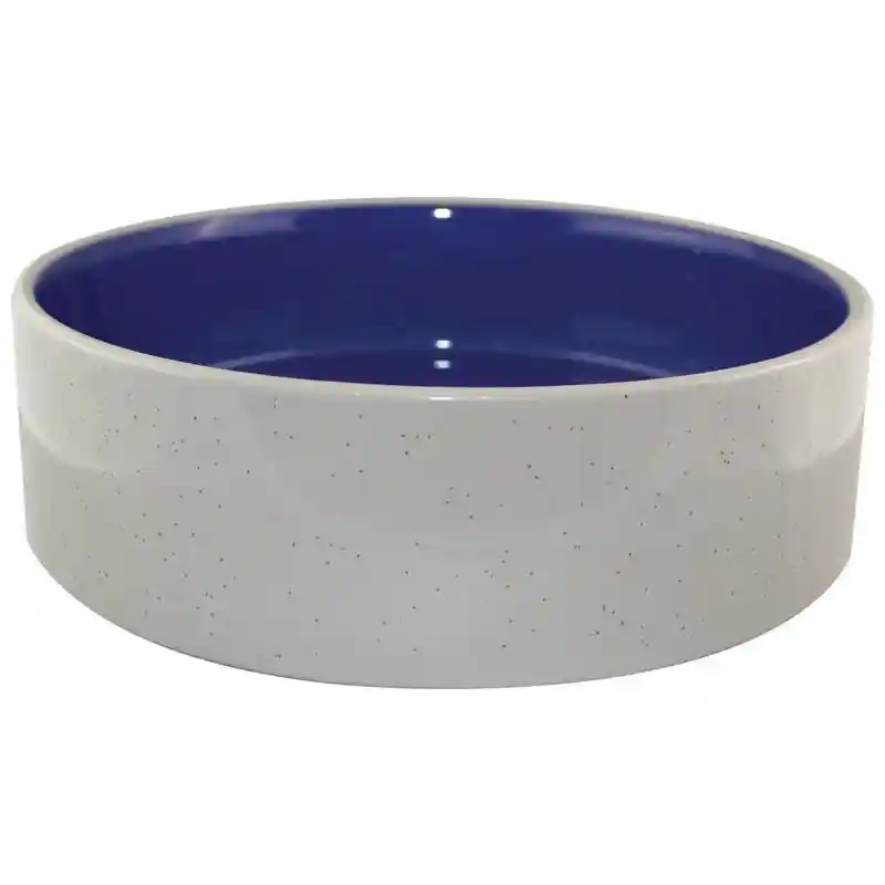 Stoneware Ceramic Dog Dish-blue 9.5"