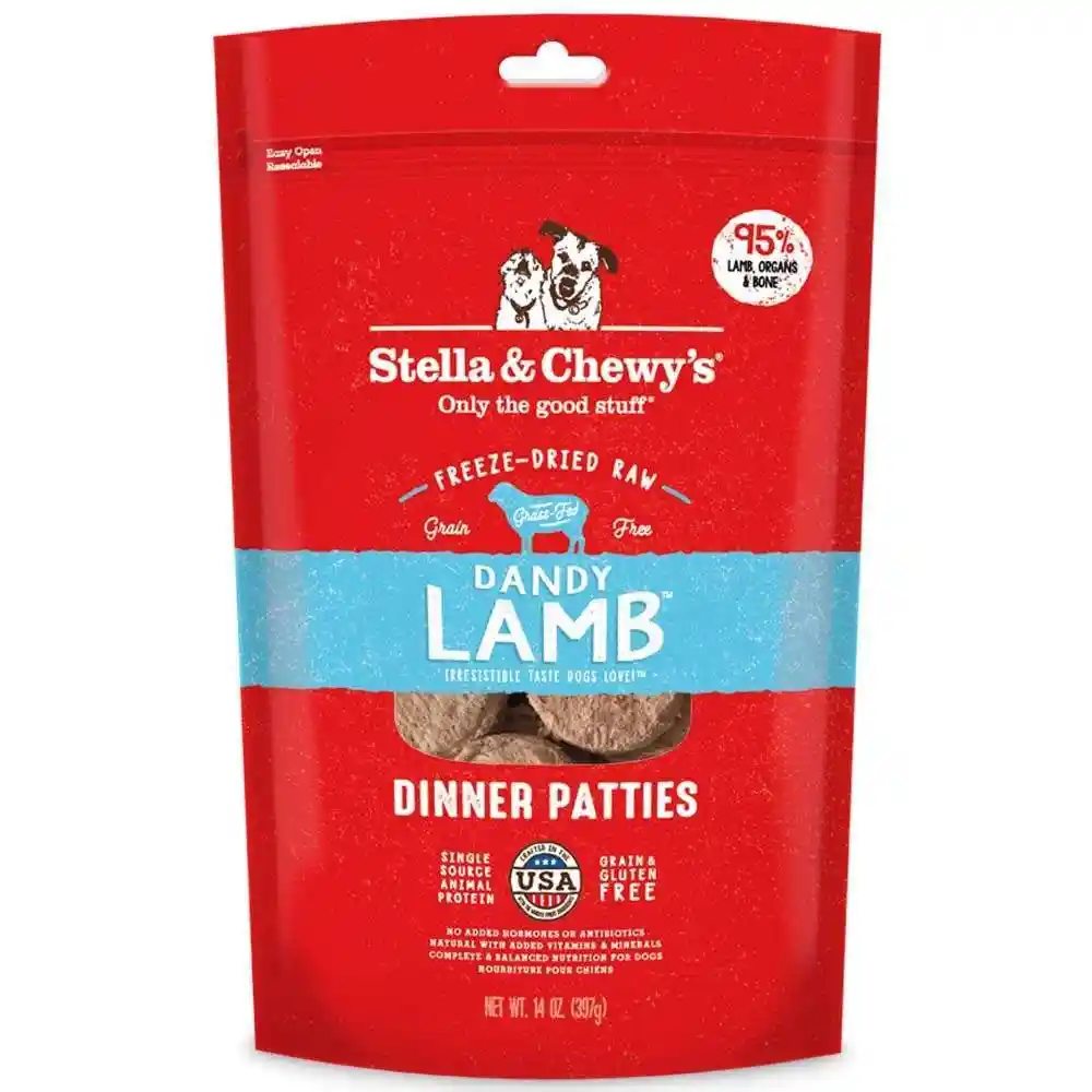 Dinner Patties Dandy Lamb Grain Free Freeze Dried Raw Dog Food 5.5-oz