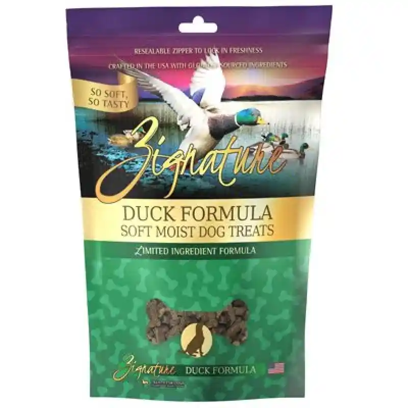 Zignature Dog Treat Soft Moist Duck 4 Oz Hearts