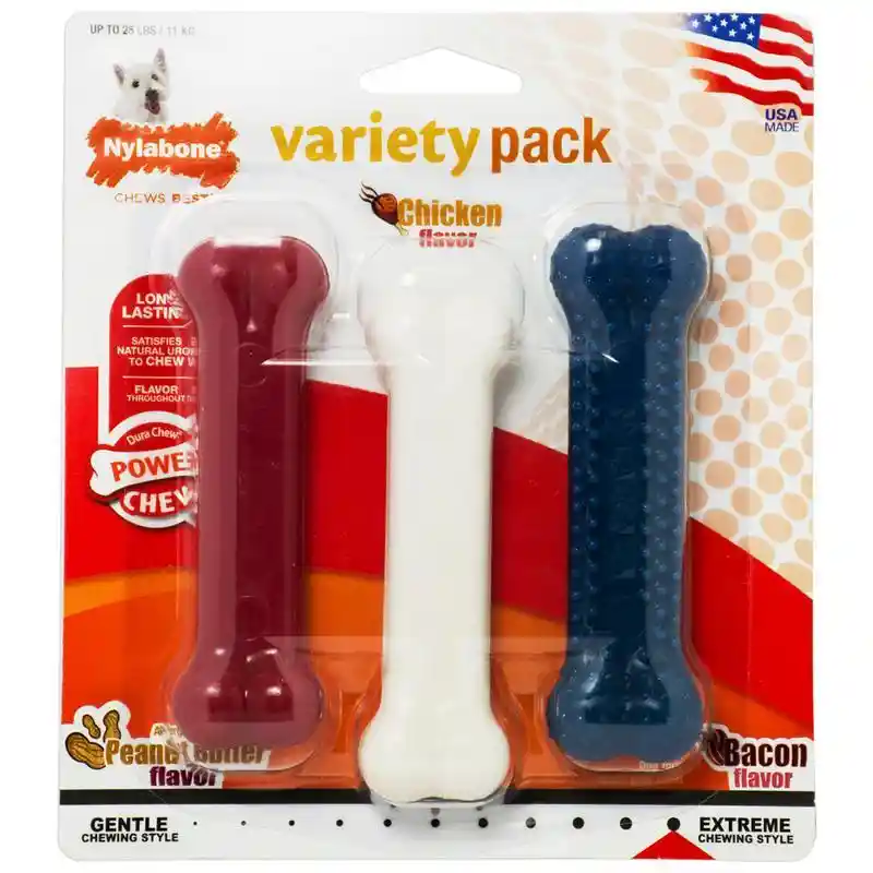 Dura Chew Triple Pack Red/white/blue Regular