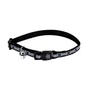 Reflective Adjustable Breakaway Cat Collar, Black Diamond Plate, 3/8" X 08"-12"