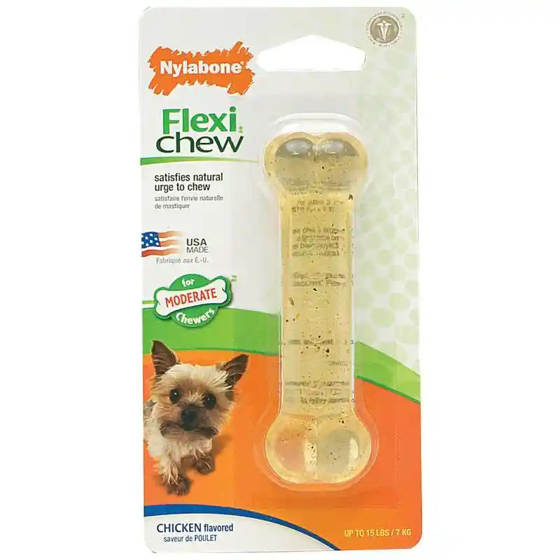 Flexichew Chicken Flavor Bone Dog Toy Petite