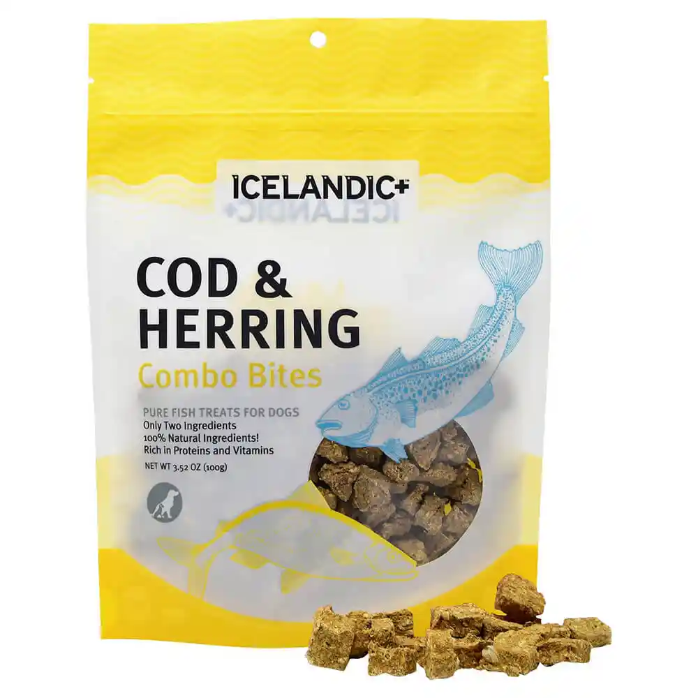 Icelandic Plus Fish Treat Cod & Herring Combo Bites 3.52oz Bag 6/box