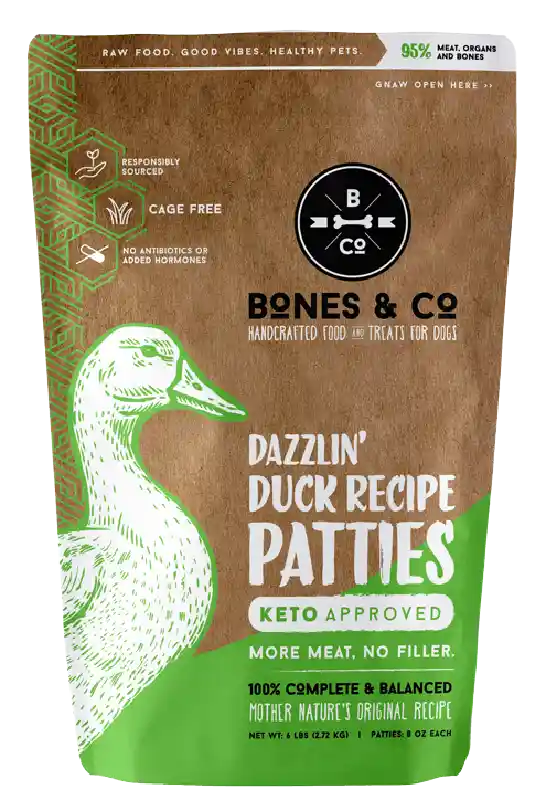 Bones & Co Frzn Raw Dog Food Duck 6-lb
