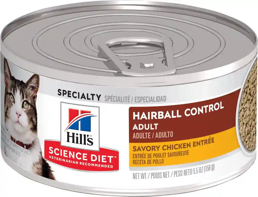 Science Diet Hairball Control Savory Chicken Canned Cat Food 5.5-oz