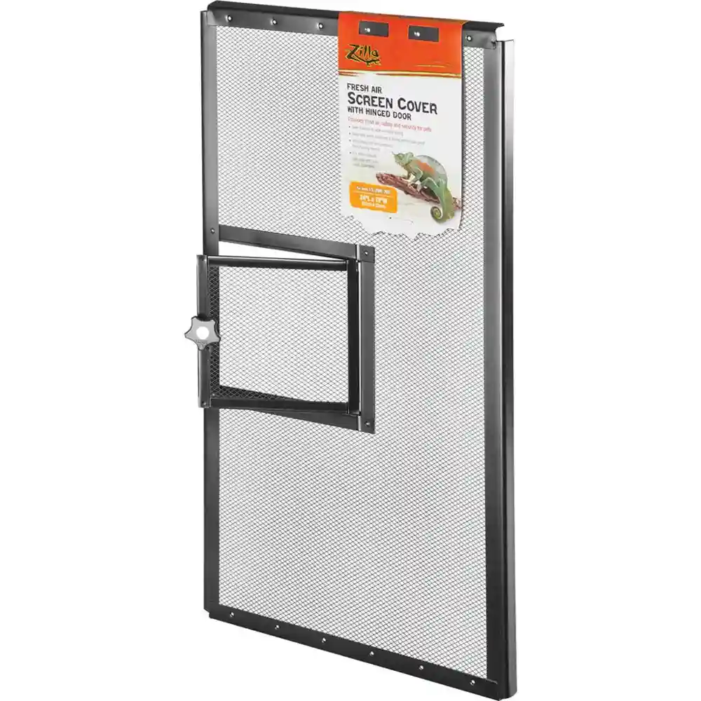Metal Screen Cover W/door 24"x12" Black
