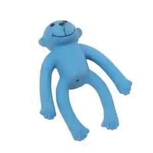 4" Latex Monkey Dog Toy - Blue 4"