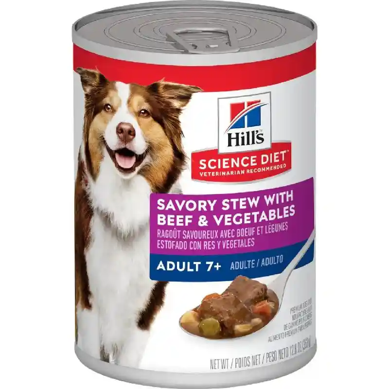 Science Diet Adult 7+ Stew with Beef and Vegetable Wet Dog Food 12.8oz