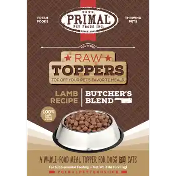 Prim Frzn Canine/feline Butcher's Blend Topper Lamb 2#