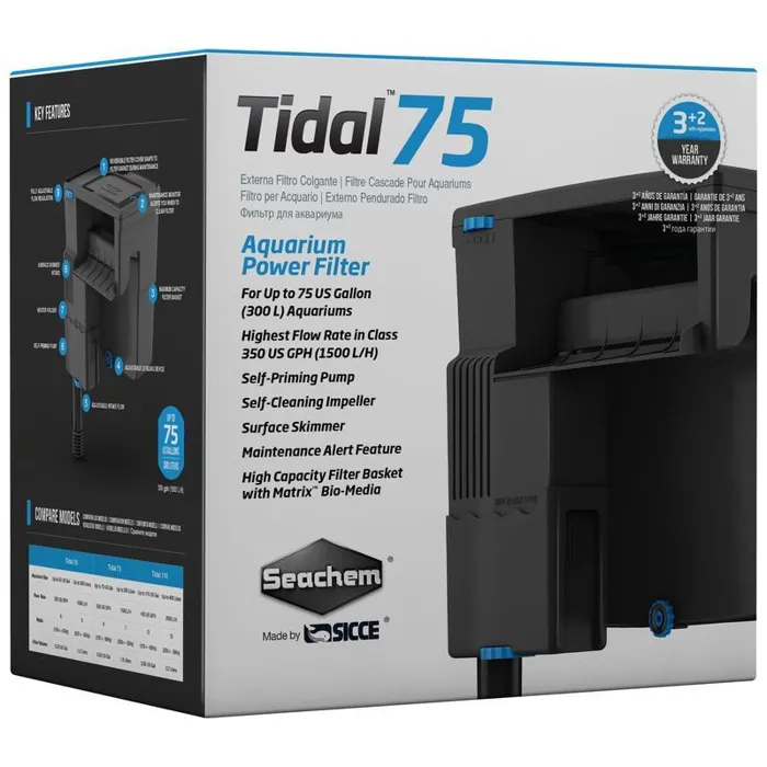 Seachem 75gal Blk Tidal Fltr