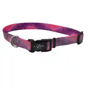 Patterned Collar, Pink Multi Flowers, 3/8" X 8"-12"