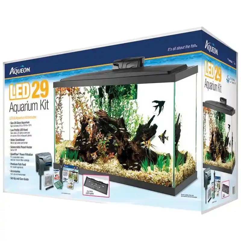 29 Ga. Aqueon Led Black Aquarium Kit;