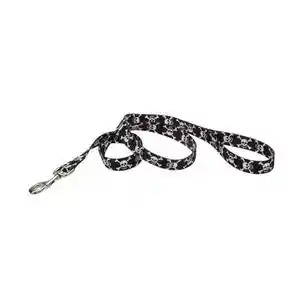 Dog Leash, Black Skulls, 1" X 06'
