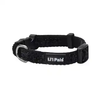 Adjustable Dog Collar With Glitter Overlay, Black Sparkles, 3/8" X 06"-08"