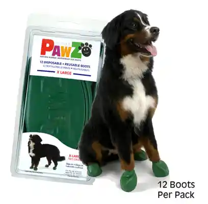 Waterproof Dog Boots, Dark Green, 12 Count X-large