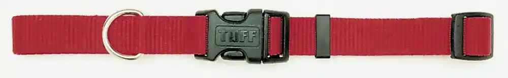 Adjustable Dog Collar With Plastic Buckle, Red, 5/8" X 10"-14"