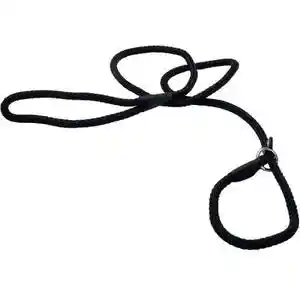 Rope Slip Leash, Black, 1/2" X 06'