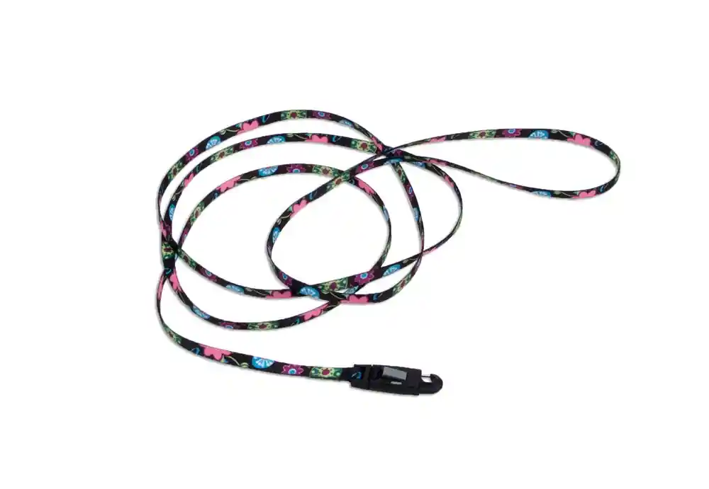 Patterned Dog Leash With E-z Snap, Wildflower, 3/8" X 06'