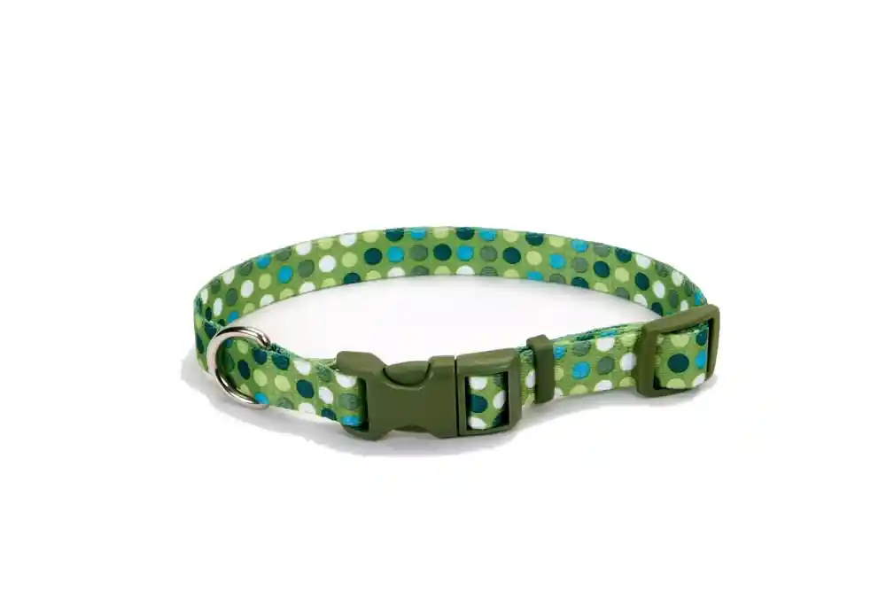 Nylon Adjustable Collar 1"x26"-green Dot